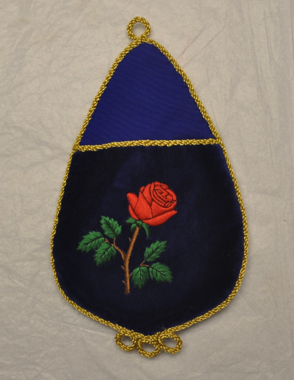 Rose Croix Alms Bag with Embroidered Rose